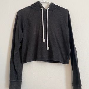 Dark Grey Cropped Hoodie